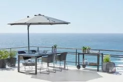 JUTLANDIA KOPERVIK L215 Bord Grå + 4 SANDVED Stol Svart -Utemöbler affär 108377