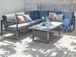 JUTLANDIA Loungeset VONGE 6-sits Svart -Utemöbler affär 120729