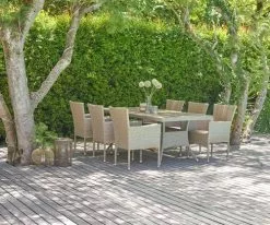 STRIB L200 Bord Natur + 4 AIDT Stol Natur -Utemöbler affär 121607