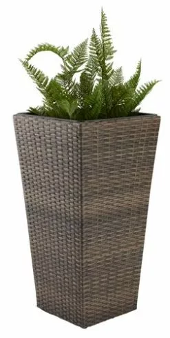 Trädgårdskruka BLOMMOR B36xL36xH70 Brun