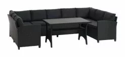 Loungeset ULLEHUSE 9-sits Förvaring Svart -Utemöbler affär 151153