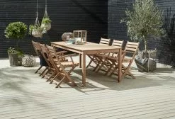 JUTLANDIA VESTERHAVET L210 Bord Teak + 4 VESTERHAVET Klappstol Teak 14 JUTLANDIA VESTERHAVET L210 Bord Teak + 4 VESTERHAVET Klappstol Teak -Utemöbler affär 151466 1