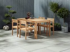 JUTLANDIA VESTERHAVET L150 Bord Teak + 4 VESTERHAVET Stol Teak