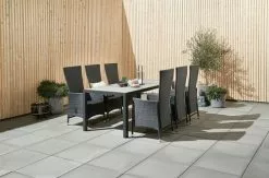 JUTLANDIA MAMRELUND L195 Grå + 4 SKIVE Svart -Utemöbler affär 153391