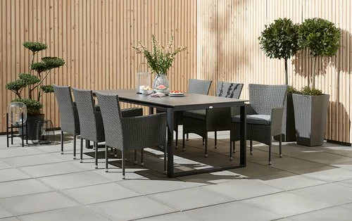 JUTLANDIA KOPERVIK L215 Bord Grå + 4 AIDT Stapelstol Grå 4 JUTLANDIA KOPERVIK L215 Bord Grå + 4 AIDT Stapelstol Grå - Bild 2