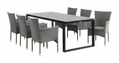 JUTLANDIA KOPERVIK L215 Bord Grå + 4 AIDT Stapelstol Grå 11 JUTLANDIA KOPERVIK L215 Bord Grå + 4 AIDT Stapelstol Grå -Utemöbler affär 156561