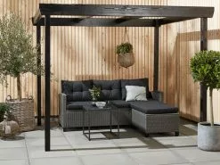 Loungesoffa MORA M/schäslong 3-sits Grå -Utemöbler affär 160360