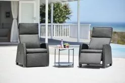 JUTLANDIA Loungestol DOVRE Svart -Utemöbler affär 161434