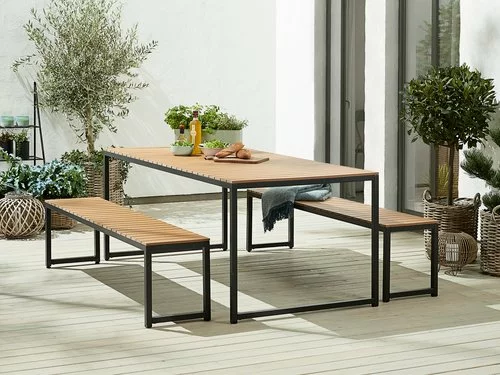 DAGSVAD L190 Bord Natur + 2 DAGSVAD Bänk Natur 3 DAGSVAD L190 Bord Natur + 2 DAGSVAD Bänk Natur