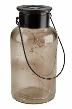 Solcellslampa BERGAND Ø8xH16 Rökfärgad