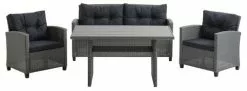 Loungeset VISBY 4-sits Grå -Utemöbler affär 177263