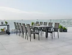 JUTLANDIA VATTRUP L206/319 Bord Svart + 4 GUDHJEM Stol Svart -Utemöbler affär 178395