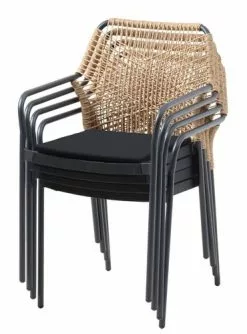 JUTLANDIA Stapelstol FASTRUP Svart -Utemöbler affär 179846