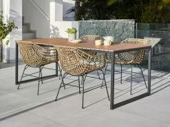 DAGSVAD L190 Bord Natur + 4 ILDERHUSE Stol Natur