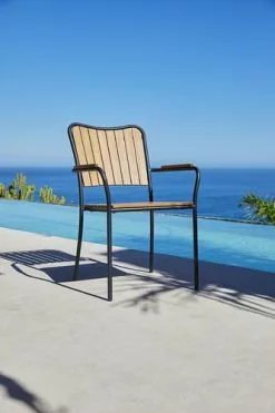 Stapelstol BASTRUP Natur/svart -Utemöbler affär 201313