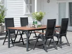 JUTLANDIA YTTRUP L210/300 Bord Hårdträ + 4 LIMHAMN Stol Grå