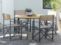 BASTRUP Ø120 Bord Svart + 4 NAGELSTI Stol Svart