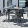 JUTLANDIA RANGSTRUP Ø110 Bord Svart + 4 NABE Stapelstol Svart -Utemöbler affär 201669